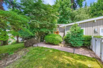 Set among large trees on a quiet street, this home offers privacy