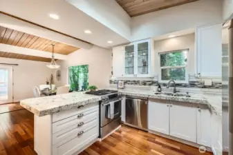 The open concept kitchen is great for entertaining.