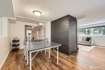 The lower level flex space could be used as bonus dining area or office