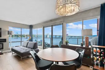 View from the living/dining/kitchen area