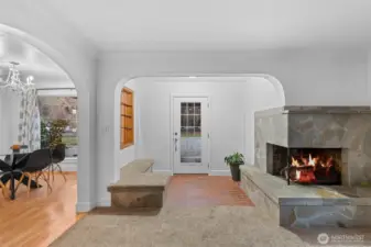 Mud room area to front patio area