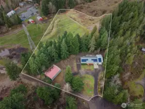 Privacy from the green belt of tress around you.