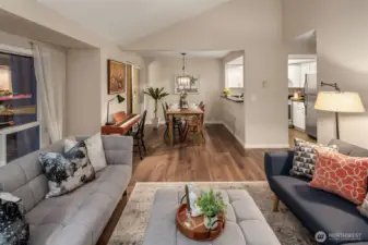 The Great Room.  Doesn't the floor look stunning?