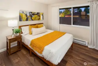 The guest bedroom is very spacious - the current owner uses this as office space as well.