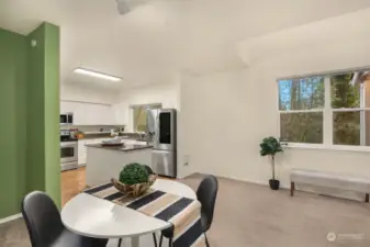 Dining room and kitchen