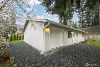 Front of house with play area
