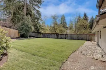 Private living amidst mature, lush landscaping.