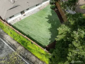Fully fenced backyard
