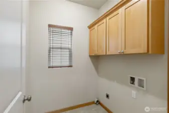 Laundry room just inside of garage.