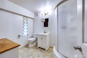 Spacious lower level 3/4 bath.
