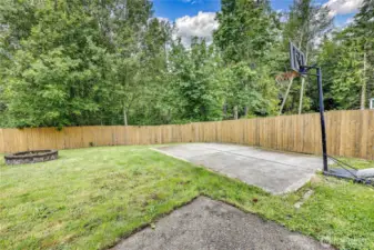 Concrete pad for a game of basketball or parking your RV.
