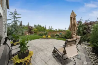 Professionally landscaped backyard