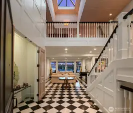 Two story entry.