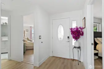 Entry with secondary bedrooms on either side.
