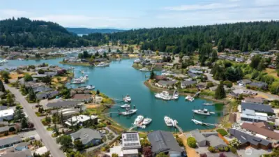 Shelter Bay Marina in the background. Boat to dinner in La Conner or venturing out to Anacortes.