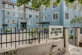 Clean, cement-planked, recently painted exterior