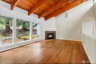 Living Room Beautiful Vaulted ceilings