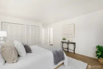 Generous closet space and refreshed finishes.