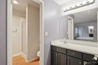Ensuite Bathroom with convenient Walk In Shower and plenty of counter space.