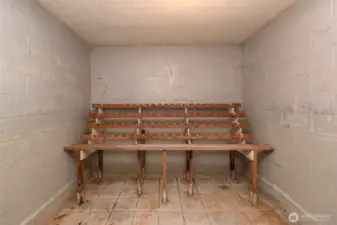 Wine cellar in garage.