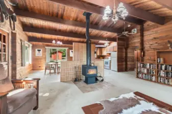 Let it snow! This cozy home will always stay warm with this free standing stove.  Home is also wired for a generator.