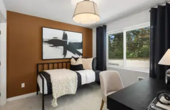 First floor bedroom w/ensuite bathroom. All pictures are of our staged model homes, finishes will vary.