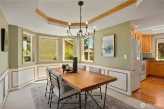 Large dining room or office space.