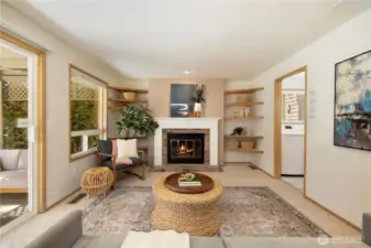 There is a gas hook-up for a gas insert fireplace!