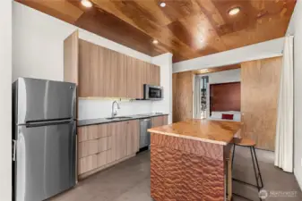 Custom Feature Leather Sandstone Countertop