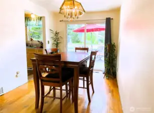 Open dining area with easy deck access.