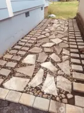 Really completed walkway between garage and house