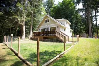 Fenced in back yard area