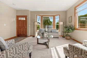 Front living room with bay windows