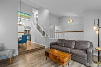 Vaulted ceilings give this room a grand feel.
