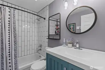 Updated bathrooms throughout add to the home’s fresh, modern feel.