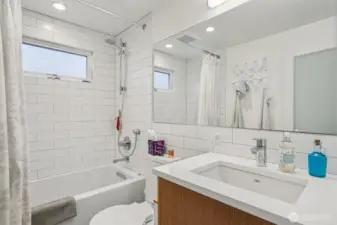 Renovated bathroom included heated floor