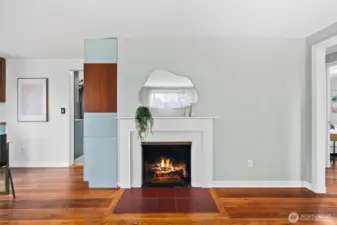 Wood burning fireplace