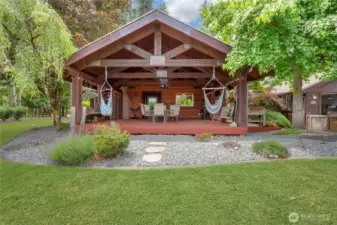 Large front entertaining covered deck