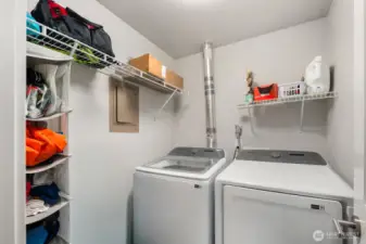 Walk in side by side laundry room