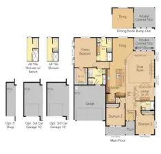 Structural permitting has been requested - home will be permitted as a 2 car garage with extended rear dining / patio and den with french doors on hall side.