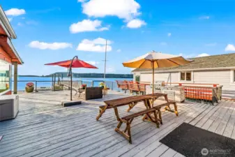 Casual gathering spaces ideal for relaxing, entertaining, or watching the tides roll in.
