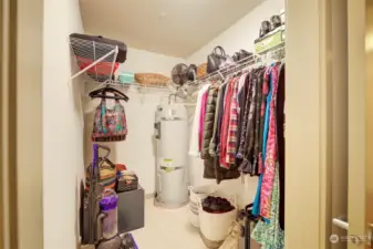 Look at the size of this walk-in closet in the bedroom!  There's even room for another dresser in here, if needed.