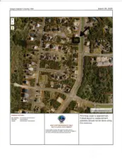 County parcel map; shows green belt behind lot and proximity to beach access.  See black arrow toward top of photo.