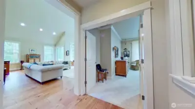 French door access to main-level primary bedroom.