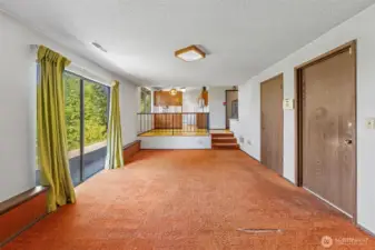 View from Rec-Room to Kitchen and .25 bath