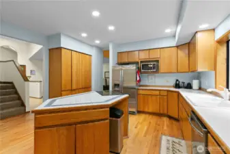 Plenty of cabinet and counter space (notice the extra tall storage)
