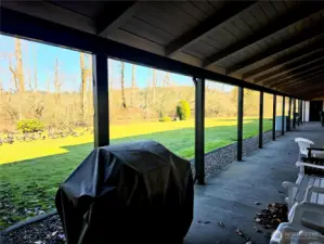 Have a BBQ on the back patio of the clubhouse overlooking the lake!