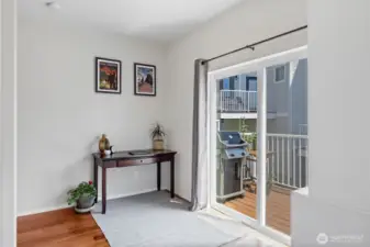 Office nook with slider access to the deck
