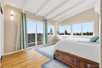 A true primary bedroom suite w/view private deck.