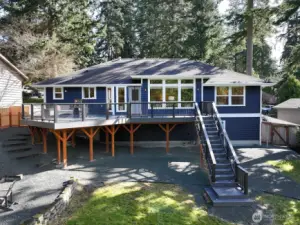 In 2019 seller added a new composite deck with aluminum railings for a fantastic outdoor living room and a means to use the back yard with a sturdy staircase.